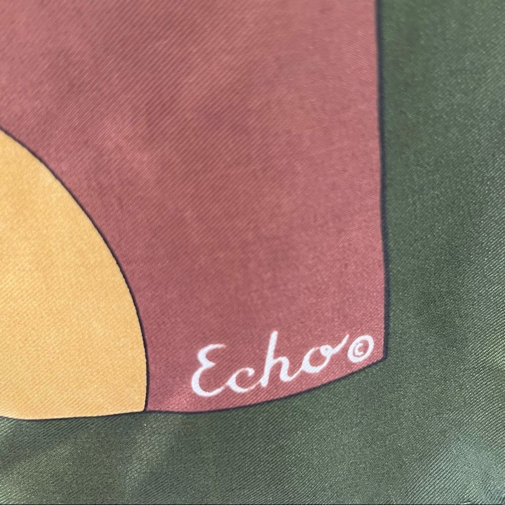 Vintage Echo Silk Blend Big Cat Print Scarf - Picture 4 of 6